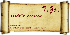 Timár Zsombor névjegykártya